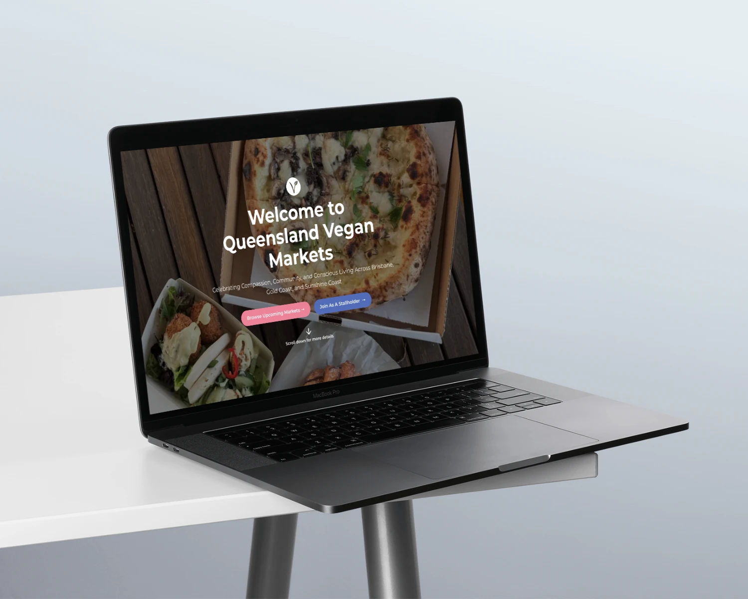 Event website design and development portfolio for Queensland Vegan Markets